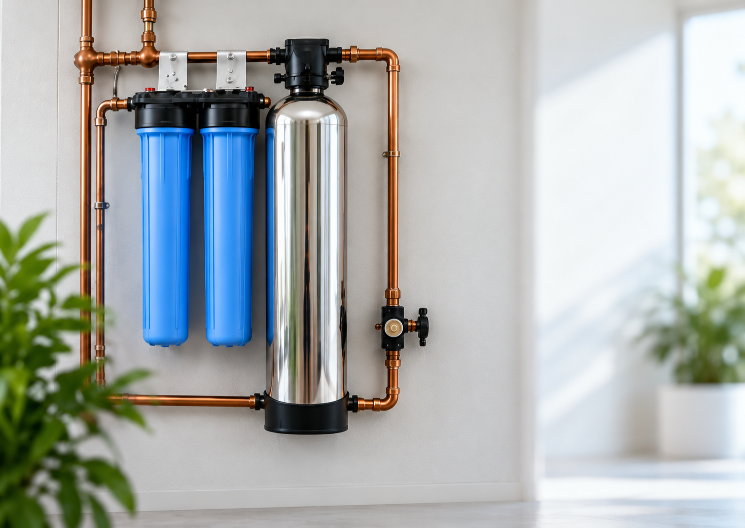 Whole Home Water Filtration Setup
