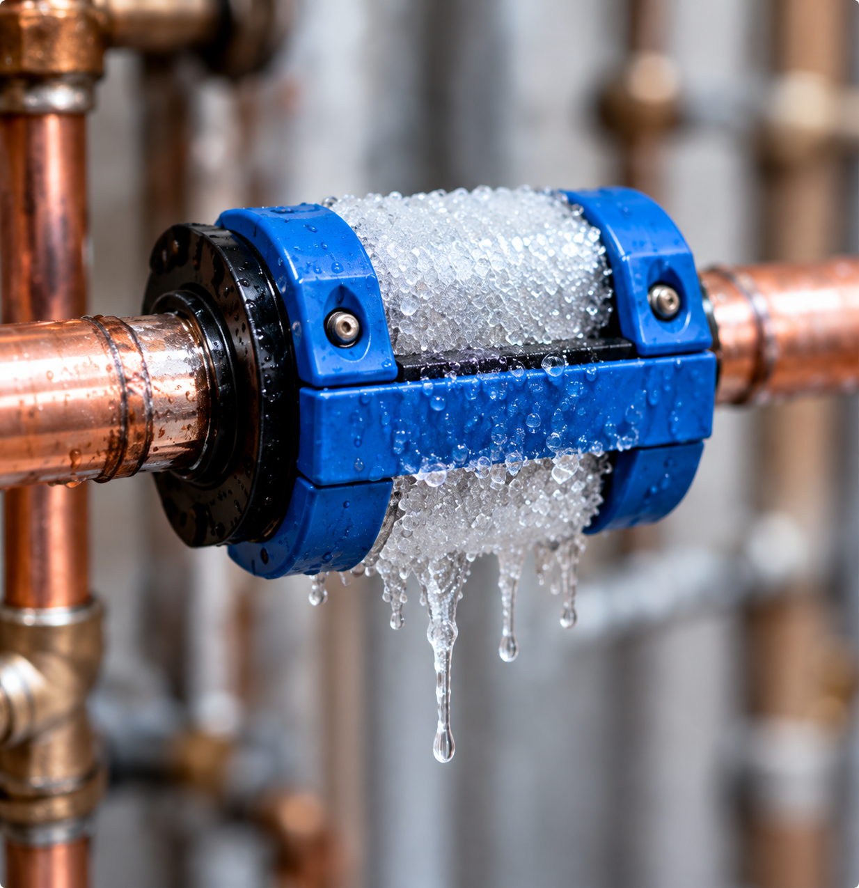 Pipe Freezing Clamp on Pipe